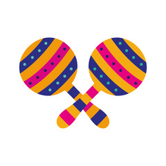 Sticker - mexican maracas instrument vector design