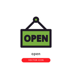 open icon vector illustration. open icon lineal color design.