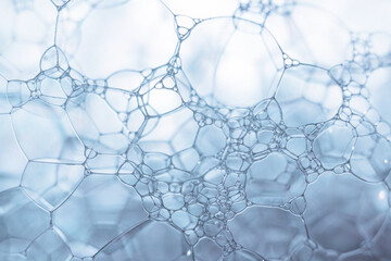 Aufkleber - Close up Beautiful abstract soap bubbles. Background pattern for design. Macro photography view.