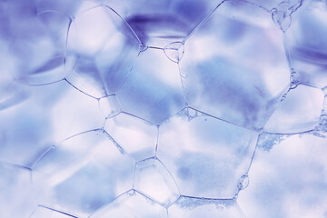 Aufkleber - Close up Beautiful abstract soap bubbles. Background pattern for design. Macro photography view.