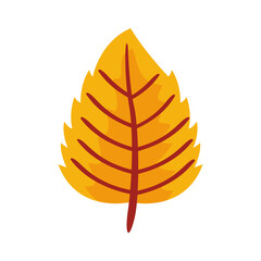 Sticker - autum serrated leaf flat style icon