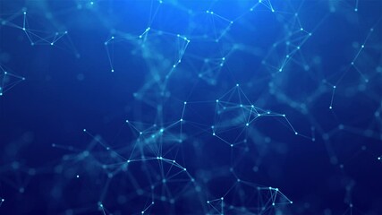Wall Mural - blue network technology video loop