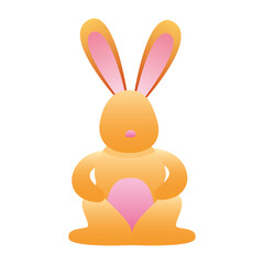 Wall Mural - cute little rabbit seated spring animal icon