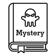 Poster - Old mystery book icon. Outline old mystery book vector icon for web design isolated on white background