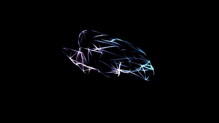 Wall Mural - Abstract object animation with a few transitions during time in space, possible simulation of various processes inside organism or nature.