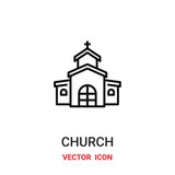 Fototapeta Big Ben - church icon vector symbol. church symbol icon vector for your design. Modern outline icon for your website and mobile app design.