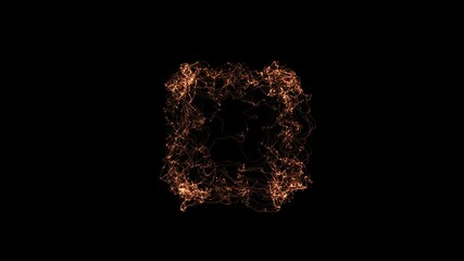 Wall Mural - Abstract object animation with a few transitions during time in space, possible simulation of various processes inside organism or nature.
