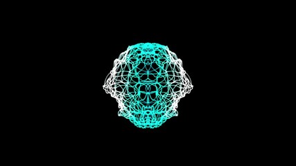 Wall Mural - Abstract object animation with a few transitions during time in space, possible simulation of various processes inside organism or nature.