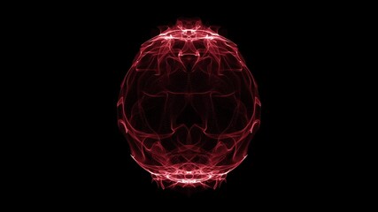 Wall Mural - Animation of abstract spherical shape with rotation in space trough time.