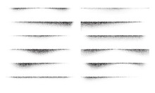 A Set Of Stipple Gradient Shadow From Paper Sheet, Various Stipple Hatching Technique Shadow Effects, Dot Hatching Or Halftone Gradient Overlay Shadows Of Edge Of Flat Object