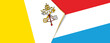 Vatican City and Luxembourg flags, two vector flags.