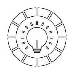 Canvas Print - bulb with infographics statistics line style icon