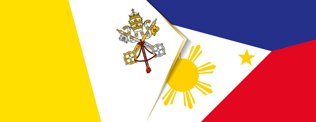 Wall Mural - Vatican City and Philippines flags, two vector flags.