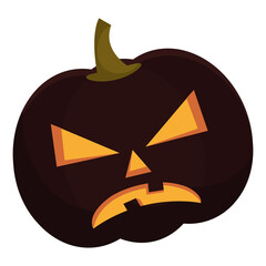 Canvas Print - Isolated pumpkin decorative halloween october black icon- Vector