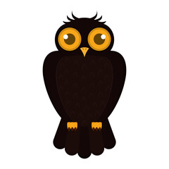 Canvas Print - Isolated owl decorative halloween october icon- Vector