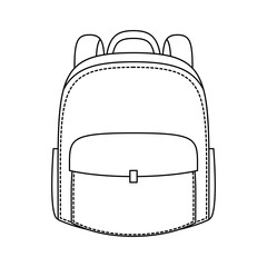 Poster - school bag equipment flat style icon