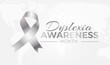 © csiling - Dyslexia Awareness Month Background Illustration with Silver Ribbon
