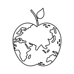Wall Mural - world planet earth with apple shape