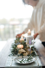 halloween or thanksgiving day table setting