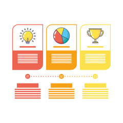 Poster - success set icons infographics statistics flat style