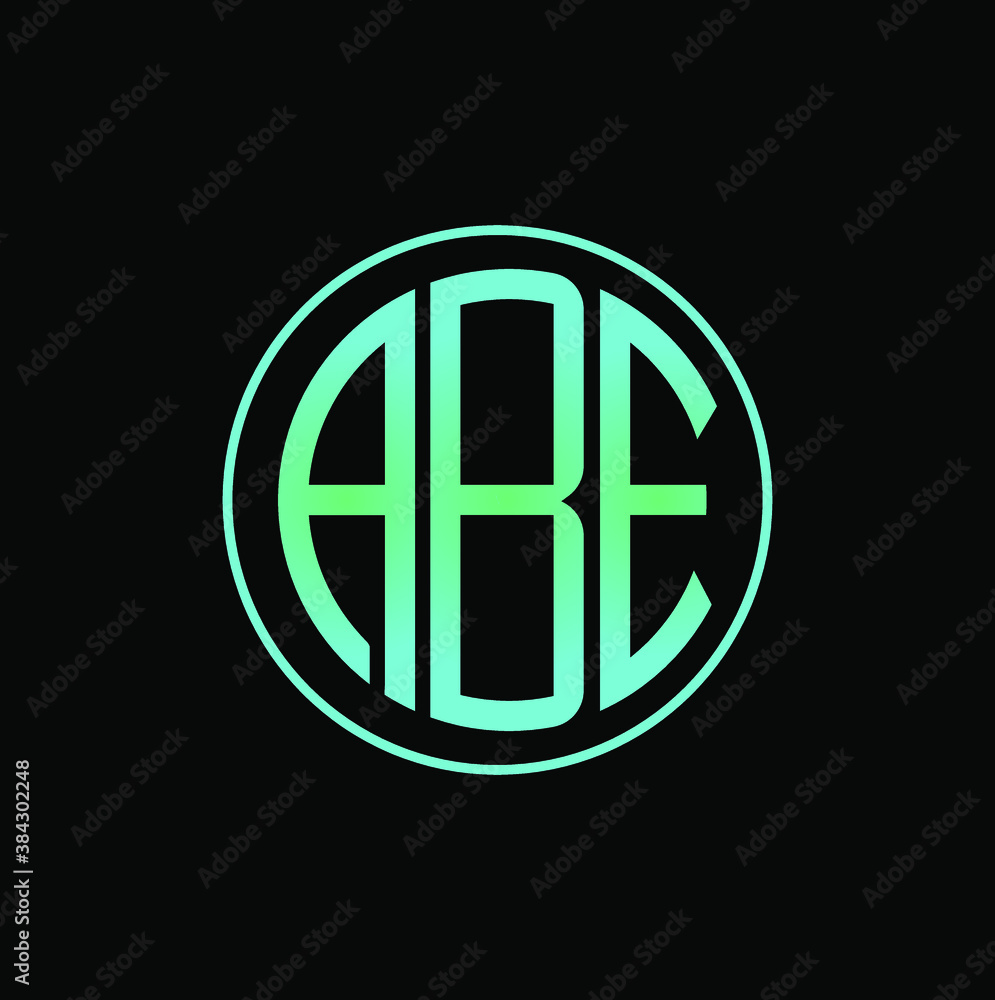 ABE letter icon design on black background. Creative letter ABE/A B E ...