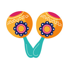 maracas mexican culture flat style icon