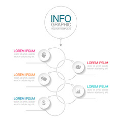 Wall Mural - Vertical vector infographic template, 5 steps or options. Data presentation, business concept design for web, brochure, diagram.