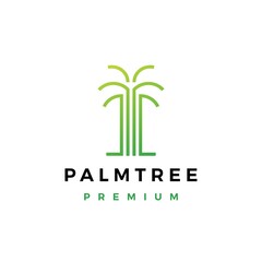 palm tree logo vector icon illustration