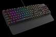 Black computer keyboard with rgb color isolated on black with clipping path.