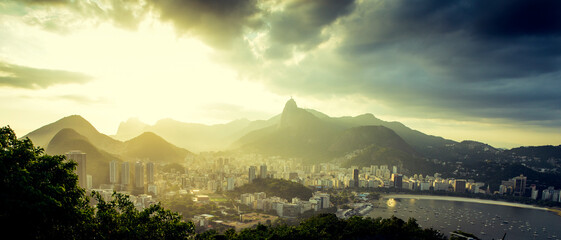 Fototapete - Skyline panorama of Rio de Janeiro city, Brazil