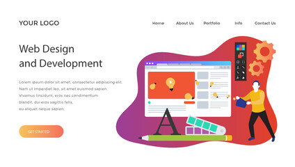 
A detailed icon vector presenting web design and development 
