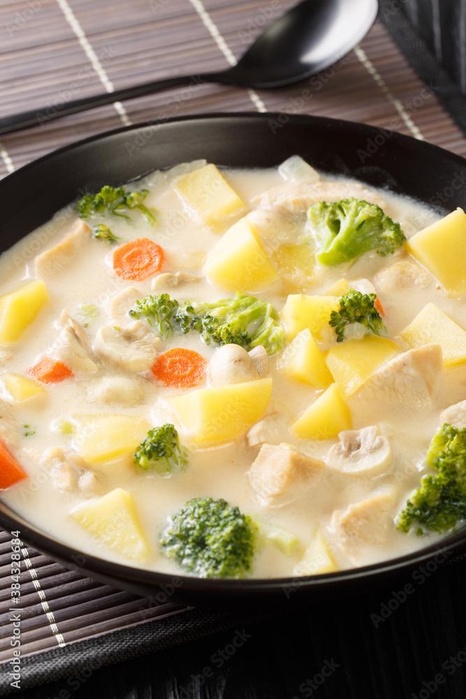 Cream stew is a popular dish consisting of meat chicken and mixed ...