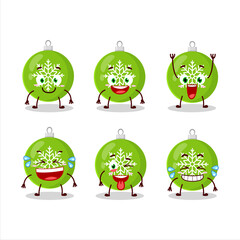 Poster - Cartoon character of christmas ball green with smile expression