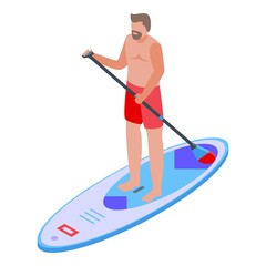 Wall Mural - Sup surfing sport icon. Isometric of sup surfing sport vector icon for web design isolated on white background
