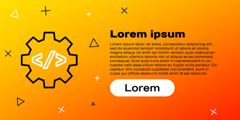 Line Web design and front end development icon isolated on yellow background. Colorful outline concept. Vector.
