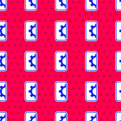 Blue Software, web development, programming concept icon isolated seamless pattern on red background. Programming language and program code on screen mobile. Vector.