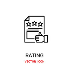 rating icon vector symbol. rating symbol icon vector for your design. Modern outline icon for your website and mobile app design.