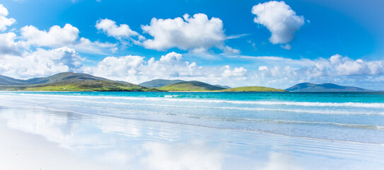 Wall Mural - Isle of Harris landscape - beautiful endless sandy beach and turquoise ocean