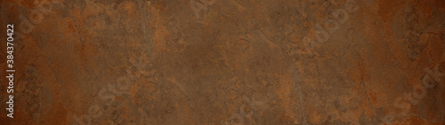 Fotomural Grunge rusty dark brown metal stone rust background texture banner panorama