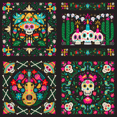 Poster - Dia de Los Muertos, Day of the Dead or Mexico Halloween