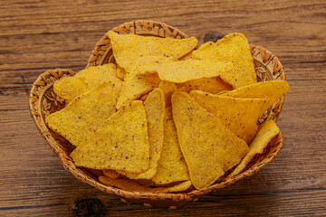 Mexican crunchy corn nachos triangle