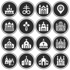 Sticker - 16 pack of parish  filled web icons set