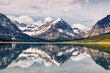 Mirrored Mountains and Clouds at Glacier National Park