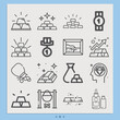 © Nana - Simple set of precious metal related lineal icons.