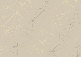 Abstract low poly pattern design in metallic god and cream