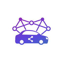 Sticker - carsharing icon for web and apps, vector