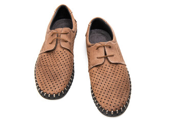 Wall Mural - brown male loafers isolated