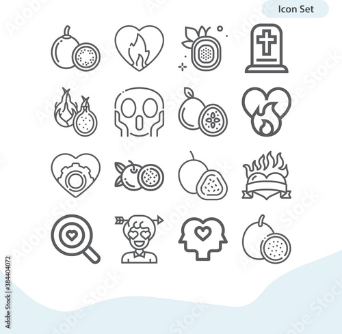 Fotomural Simple set of agony related lineal icons.