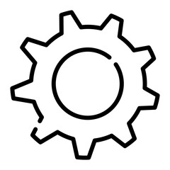 Wall Mural - Pixel perfect cog wheel line icon. vector illustration