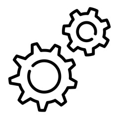 Wall Mural - Pixel perfect cog wheel line icon. vector illustration
